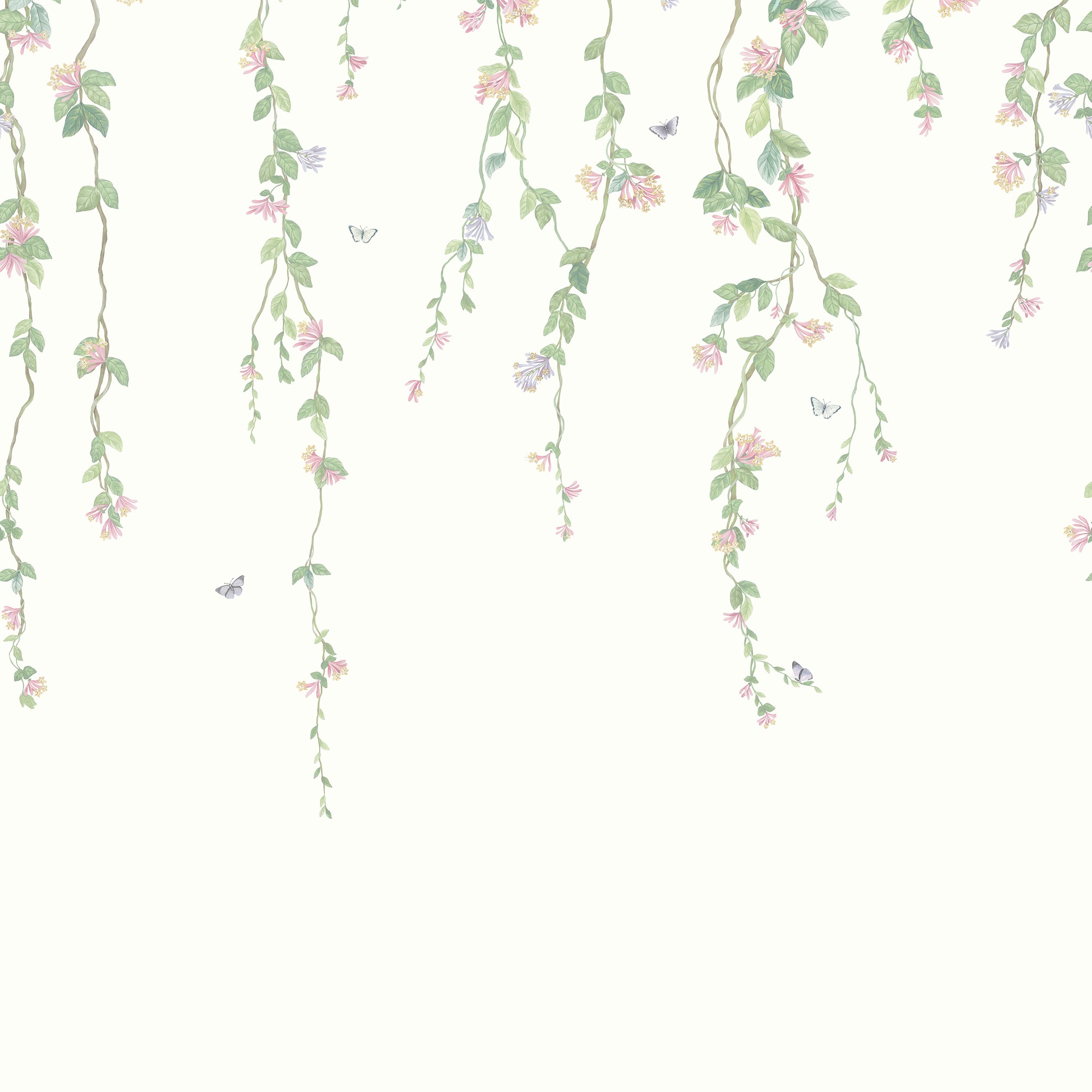 Hummingbirds Flora Wallpaper Panel 1242008 By Cole Son In Blush Sage Mulberry Cream